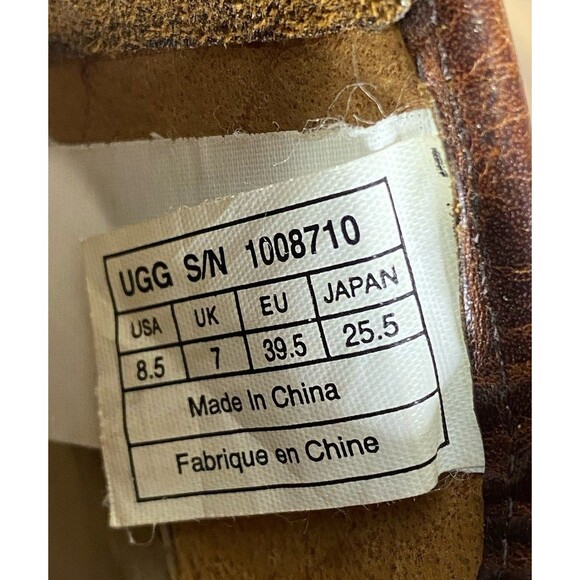 UGG Penelope Genuine Leather Sz 8.5 Women Zip Brown S/N 1008710 Ankle Boots - Picture 6 of 10